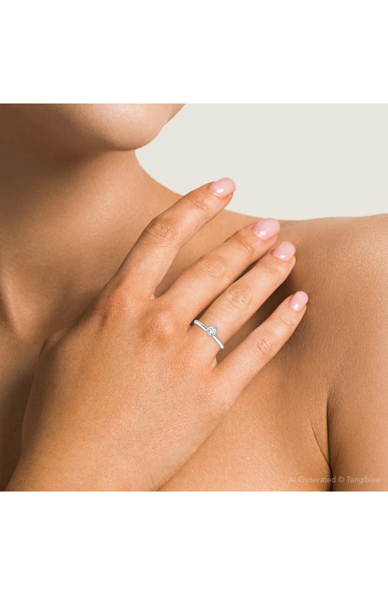 Bliss Diamond 1/3Ct Solitaire Round Cut Diamond Engagement Ring in 14k Gold Lab Grown, Alternate, color, 14K White Gold