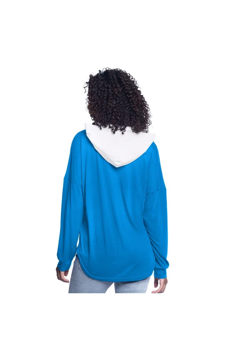 G-III 4HER BY CARL BANKS Women's G-III 4Her by Carl Banks Blue Oklahoma City Thunder Bench Player Oversized Long Sleeve Hooded Top, Alternate, color, Blue