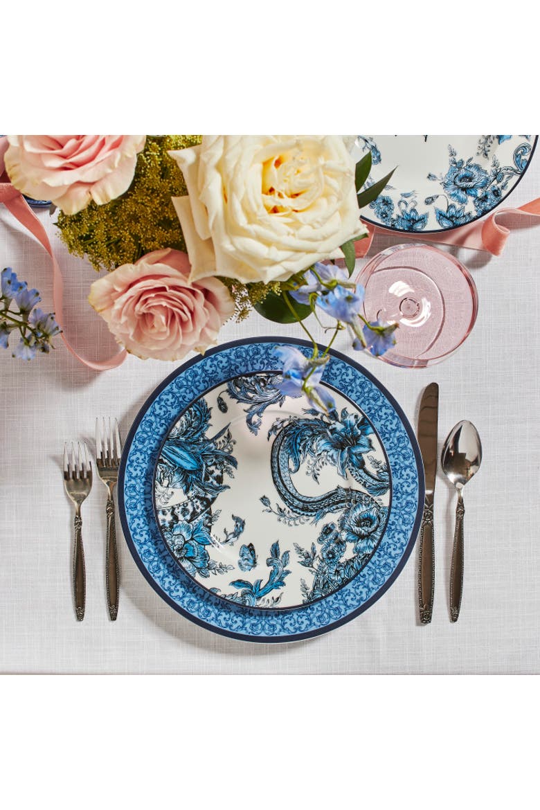 Monarcha Porcelain 12-Piece Dinnerware Set, Blue, Alternate, color, Blue
