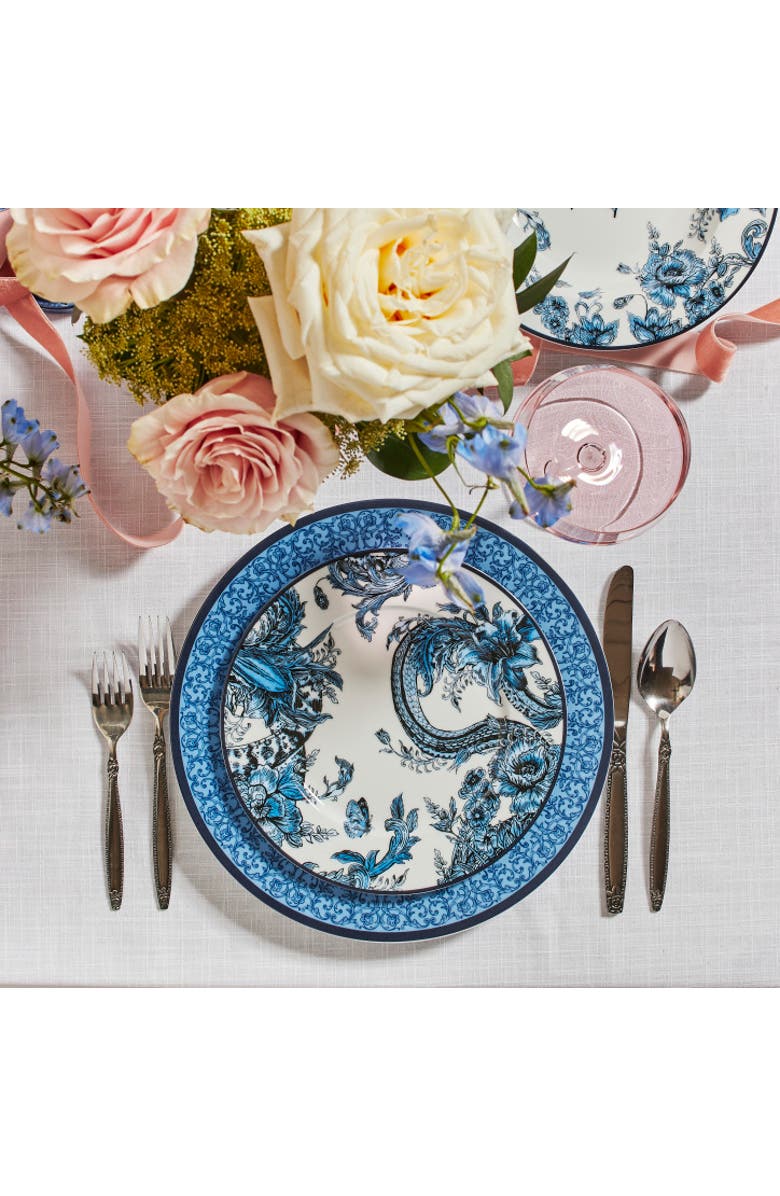 Marchesa Monarcha Porcelain 12-Piece Dinnerware Set, Blue, Alternate, color, Blue