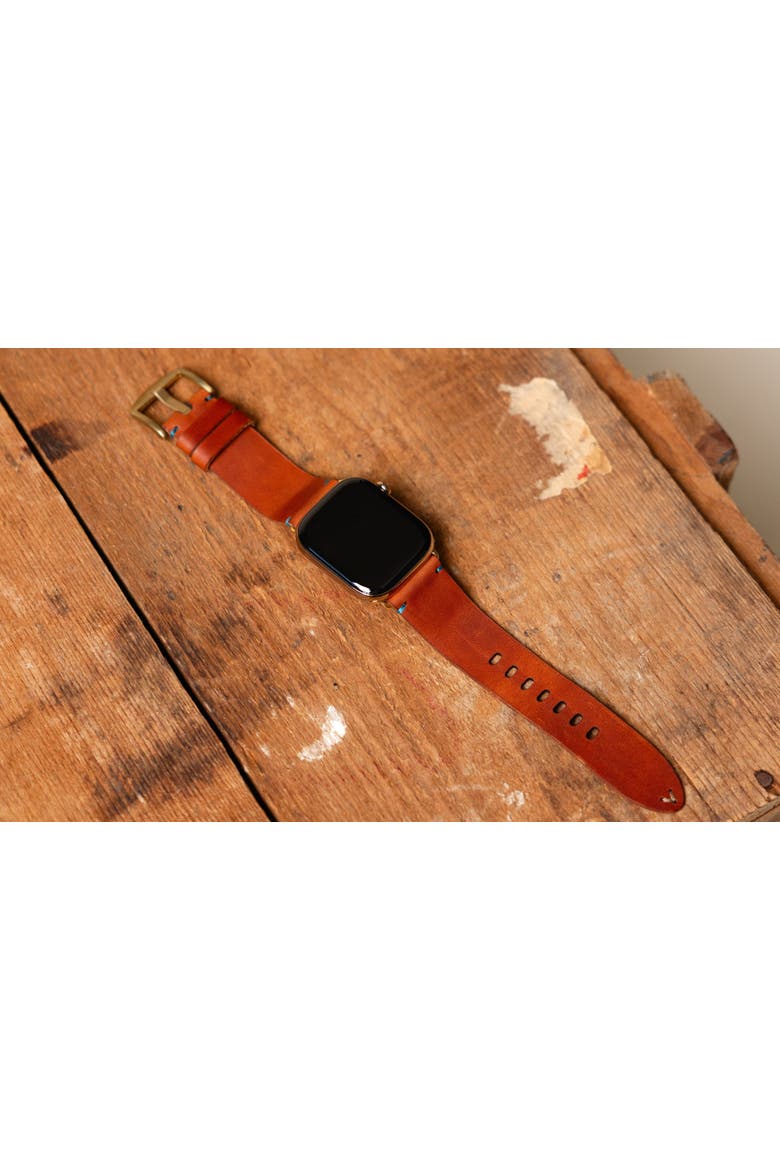 The Companion Horween Leather Apple Watch Band, Alternate, color, English Tan