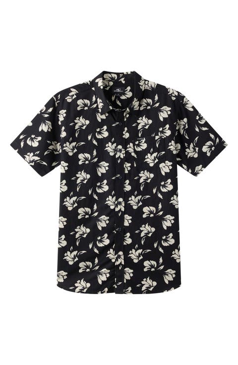 Kids' Oasis Print Short Sleeve Button-Up Shirt