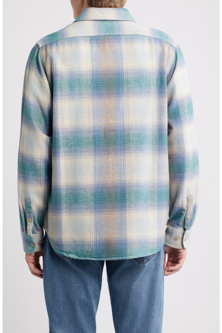 Plaid Flannel Button-Up Work Shirt, Alternate, color, OCEAN