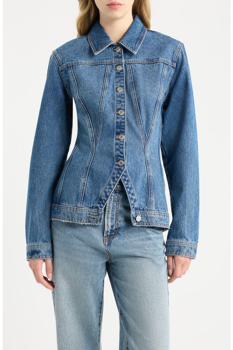 So Cal Fit & Flare Denim Jacket, Main, color, BOMBSHELL