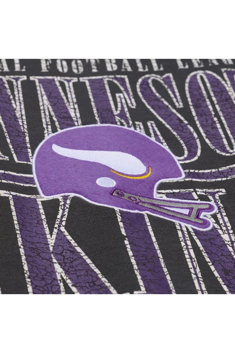 Men's Mitchell & Ness  Black Minnesota Vikings Downtown Crew Vintage Logo Sweatshirt, Alternate, color, Black