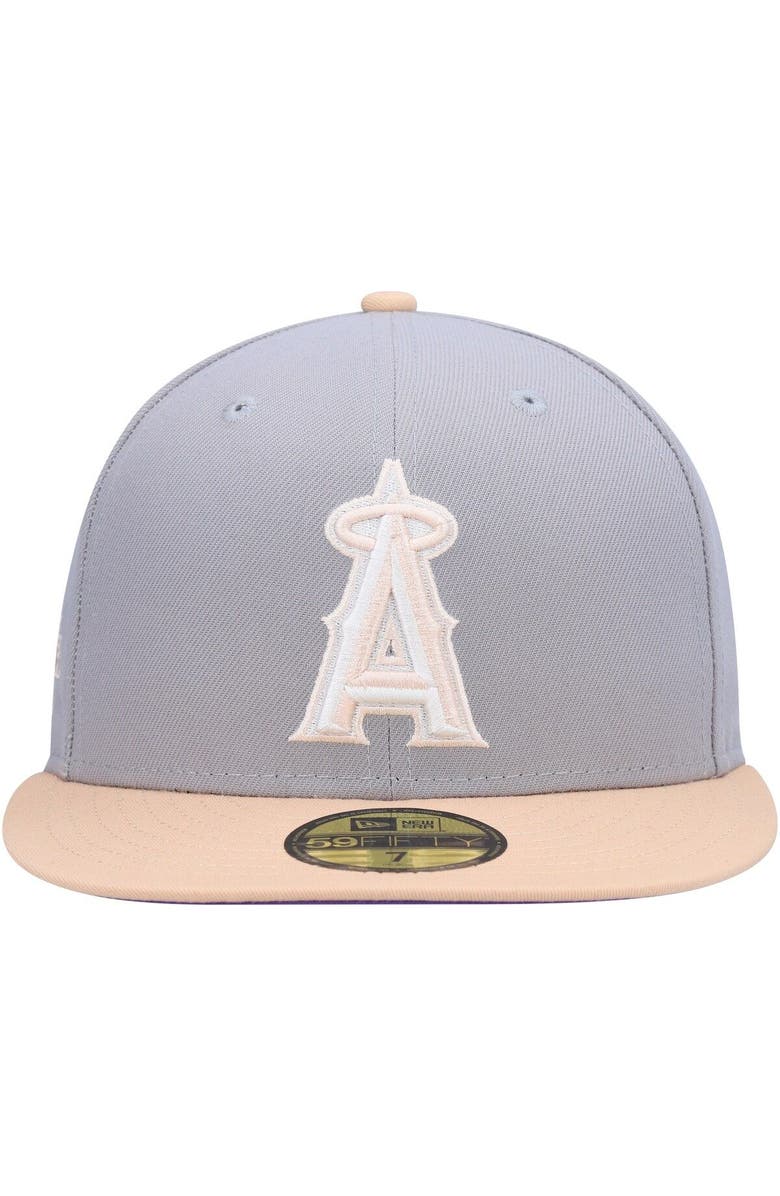 New Era Men's New Era Gray/Peach Los Angeles Angels 2010 MLB All-Star Game Purple Undervisor 59FIFTY Fitted Hat, Alternate, color, 