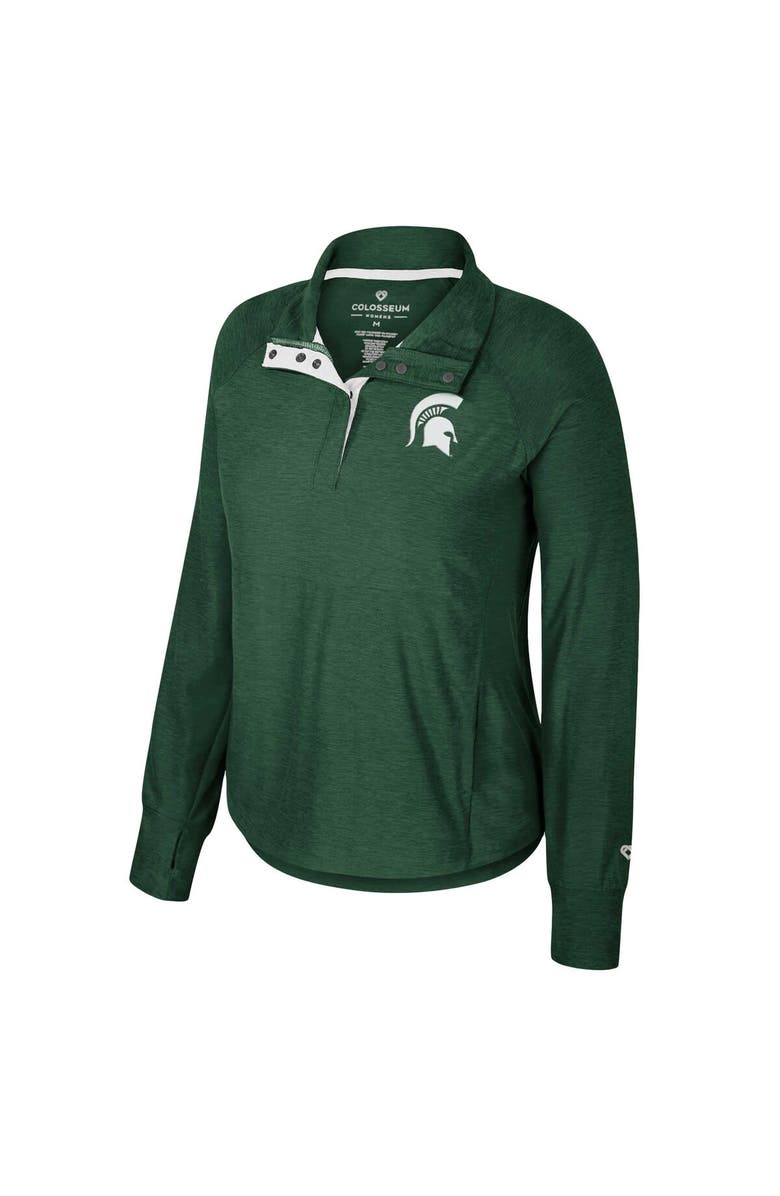 COLOSSEUM Women's Colosseum Green Michigan State Spartans Cressida Raglan Half-Snap Top, Alternate, color,