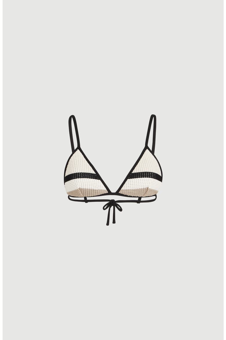 Cotton net knit bikini top, Main, color, Panama