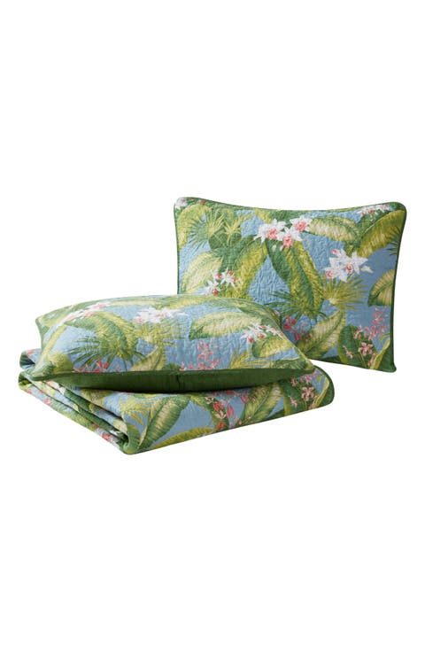 Aregada Dock Sky Cotton Quilt & Sham Set