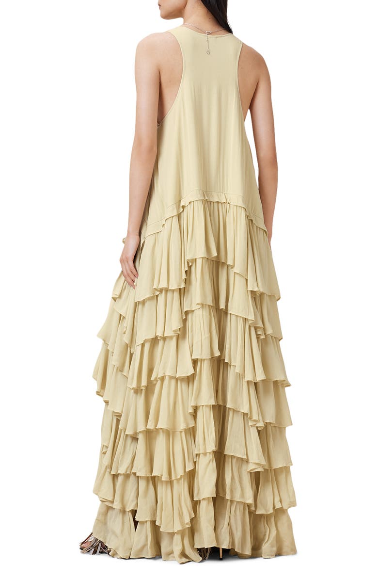AllSaints Cavarly Tiered Ruffle High-Low Dress, Alternate, color, 