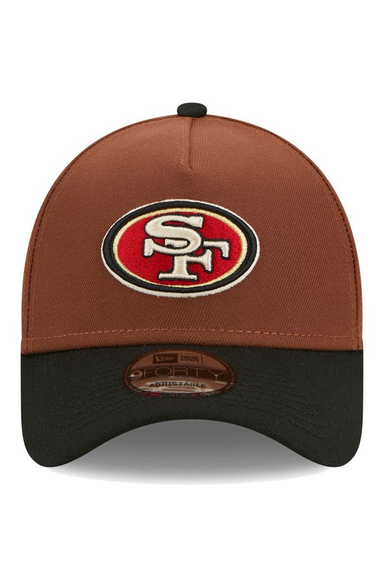 New Era Men's New Era Brown/Black San Francisco 49ers Harvest A-Frame Super Bowl XXIV 9FORTY Adjustable Hat, Alternate, color, 