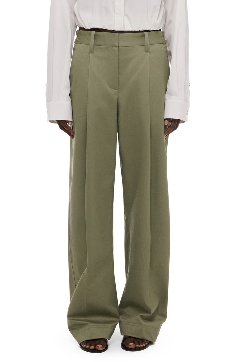 Helmut Lang Pleated Relaxed Fit Chinos, Main, color, Vetiver