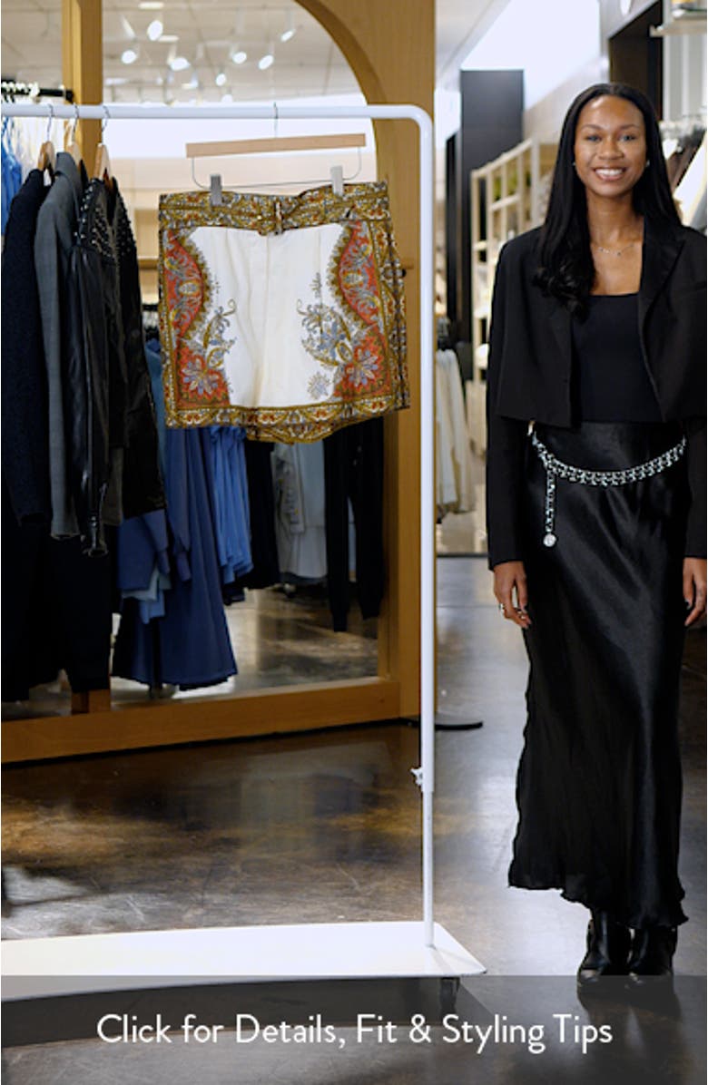 Hobbes Printed Belted Linen Shorts, sales video thumbnail