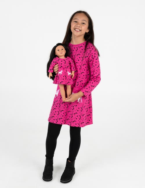Leveret Girls Cotton Dress With Matching Doll Dress, Printed Design