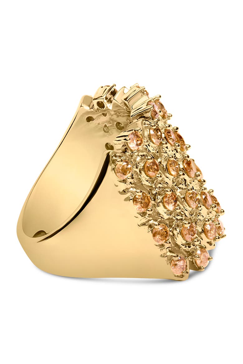 10K Yellow Gold 2.0 Cttw Brown Diamond Mesh Link Cocktail Ring, Alternate, color, Yellow Gold