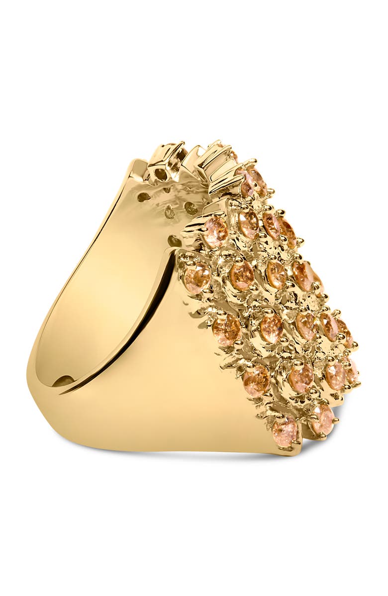 Haus of Brilliance 10K Yellow Gold 2.0 Cttw Brown Diamond Mesh Link Cocktail Ring, Alternate, color, Yellow Gold