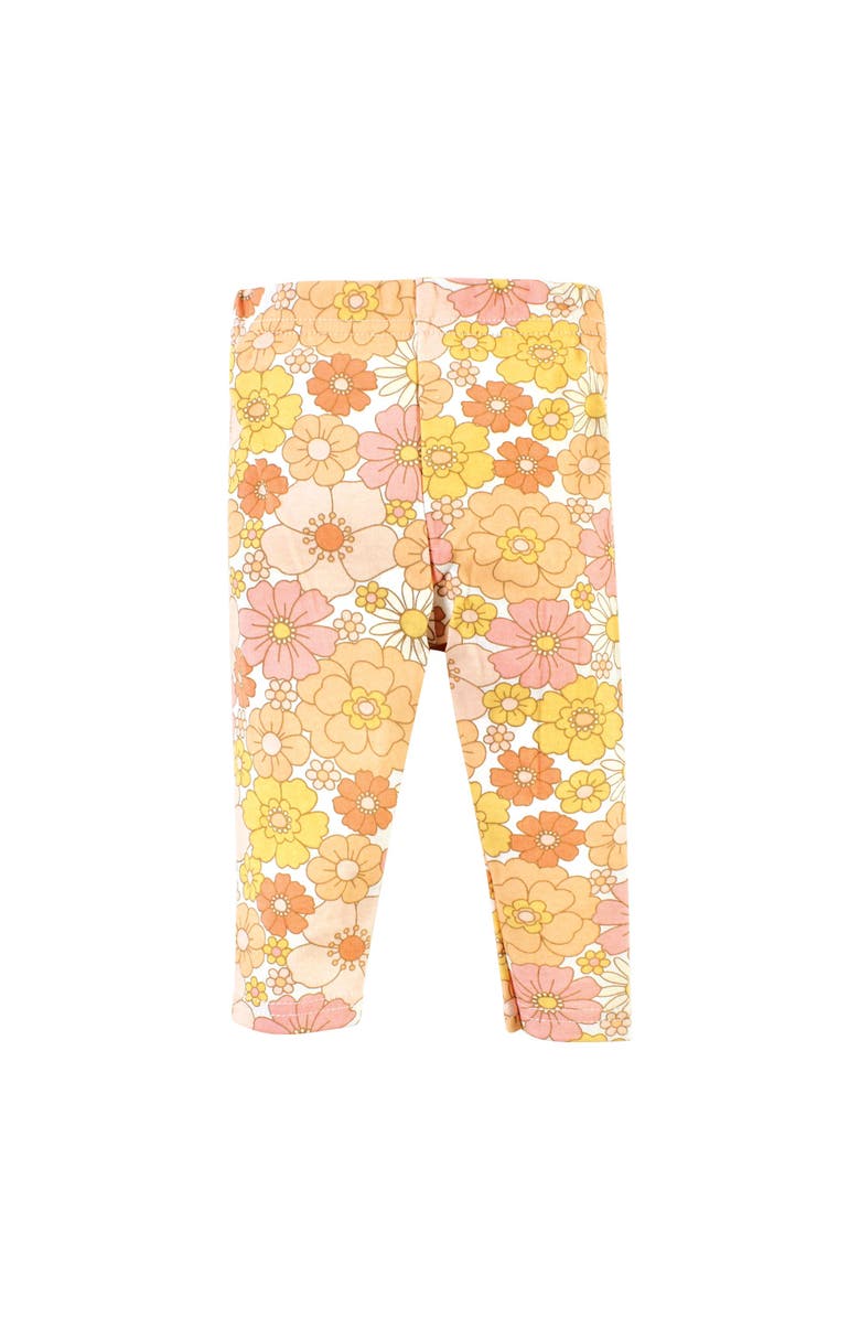 Hudson Baby Cotton Comfort 3Pk Bodysuit, Pants, and Shoes, Alternate, color, Peace Love Flowers