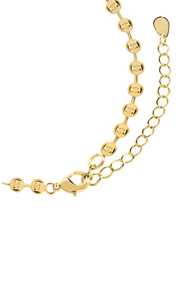 Cubic Zirconia Bezel Beaded Bracelet, Alternate, color, GOLD