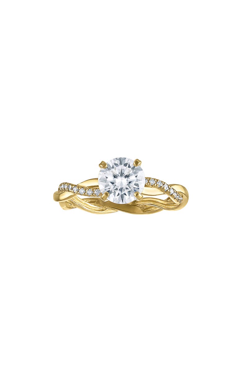 FZN 10K Yellow Gold Lab Grown Moissanite Twisted Band Ring, Main, color, Gold