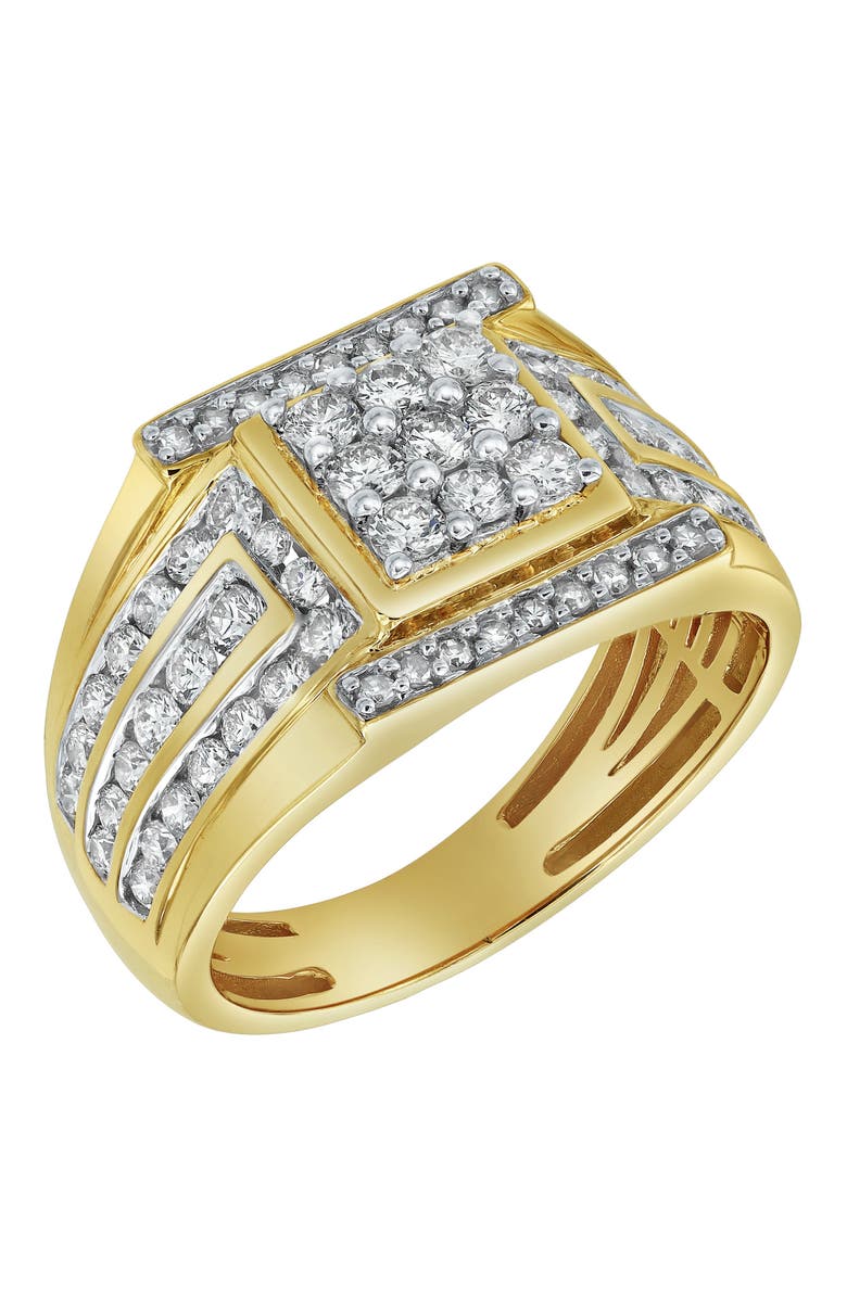 LuvMyJewelry Iced Hammer 14K Yellow Gold Diamond Men Statement Ring - 1.55ct., Main, color, 14K Yellow Gold