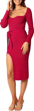 Petal & Pup Aquerelle Sweetheart Neck Long Sleeve Sweater Dress