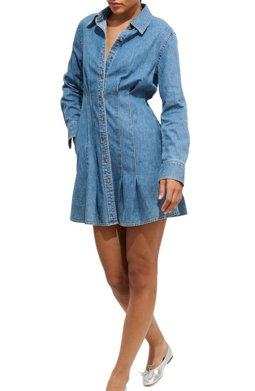 Alex Mill Camille Long Sleeve Denim Shirtdress in Medium Wash  product