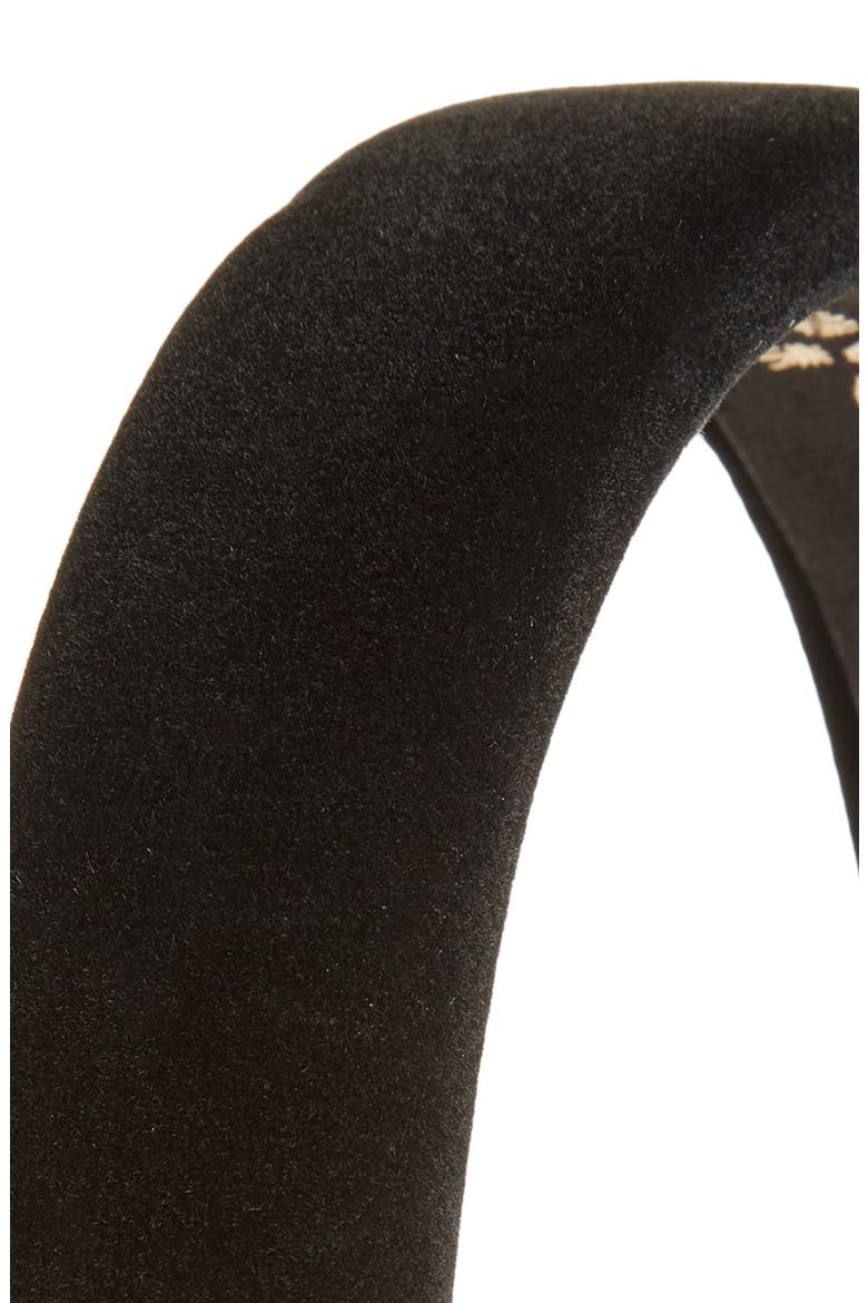 Adaline Padded Velvet Headband, Alternate, color, BLACK