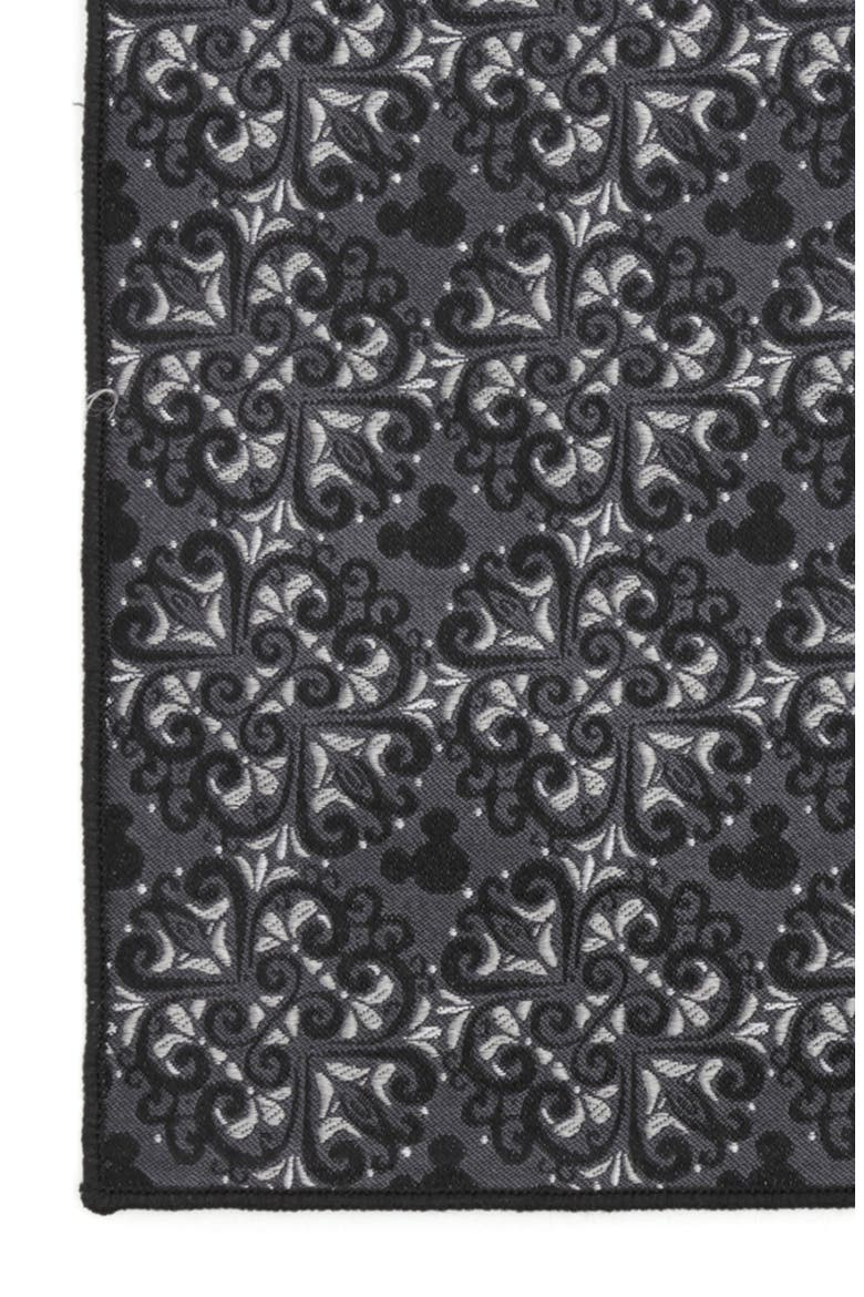 Mickey Mouse Damask Silk Pocket Square, Alternate, color, GRAY
