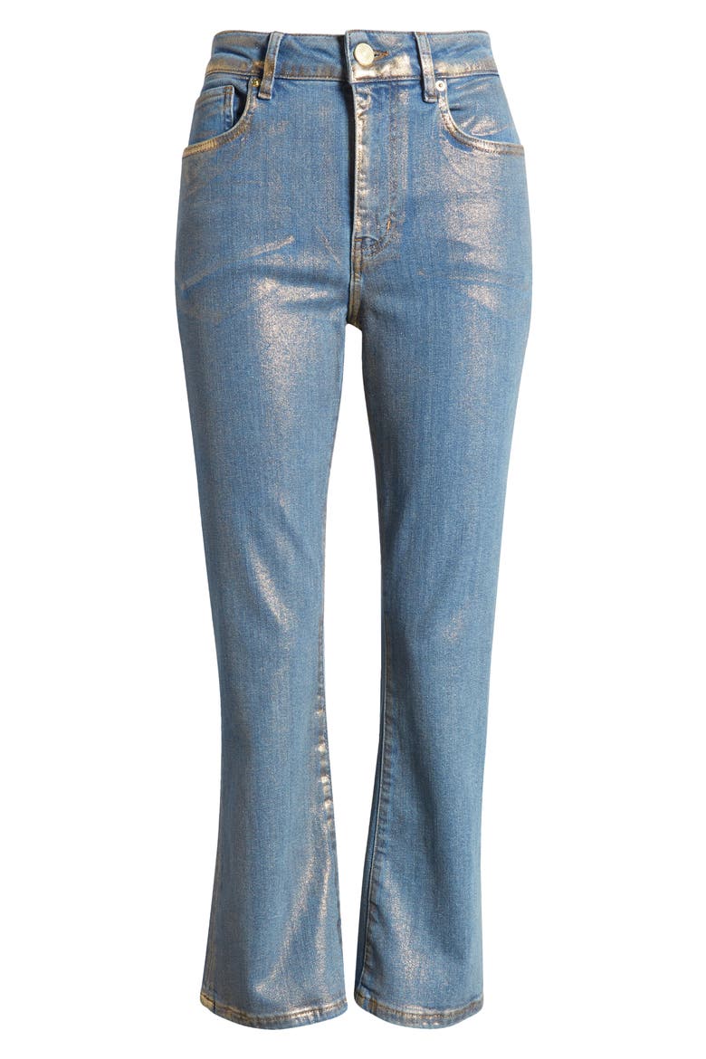Le Crop Mini Bootcut Jeans, Alternate, color, GOLD HOLOGRAM