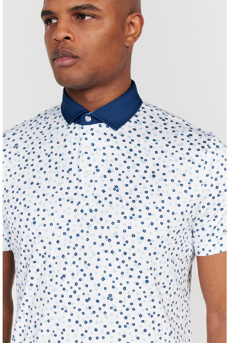 Herrick Floral Performance Golf Polo, Alternate, color, BRIGHT WHITE