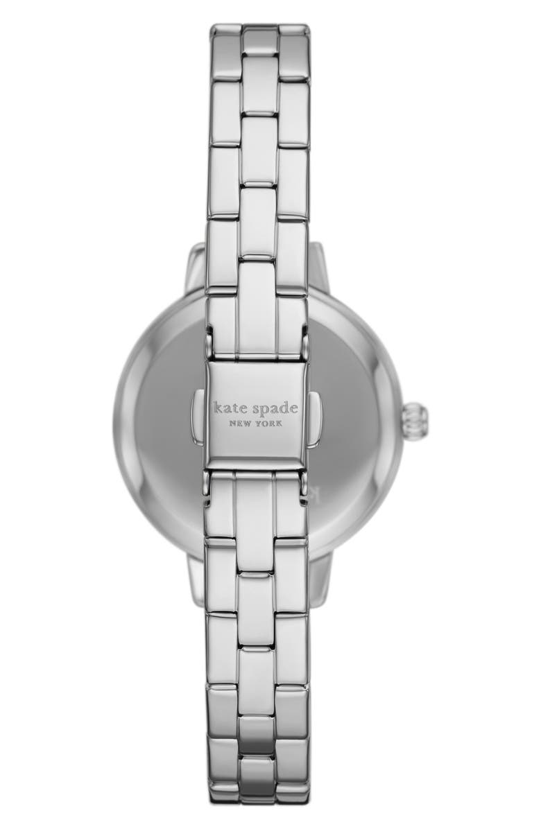 Kate Spade New York metro three-hand quartz bracelet watch & bracelet set, Alternate, color, Silver