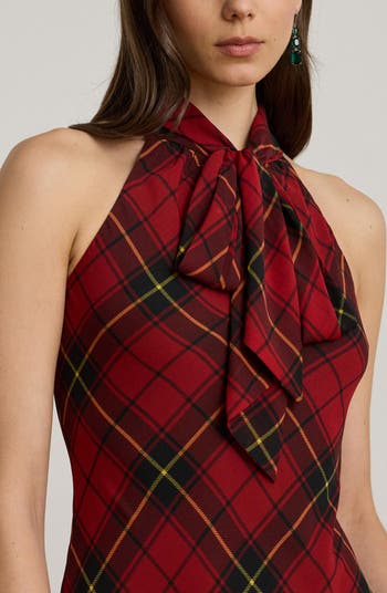 Plaid Ruffle Detail Gown