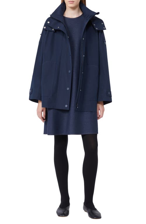Weekend Max Mara Labbro Hooded Raincoat In Blue