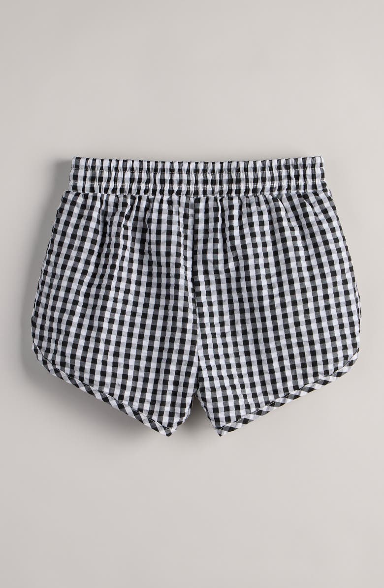 Nordstrom Kids' Gingham Seersucker Shorts, Alternate, color, Black Gingham