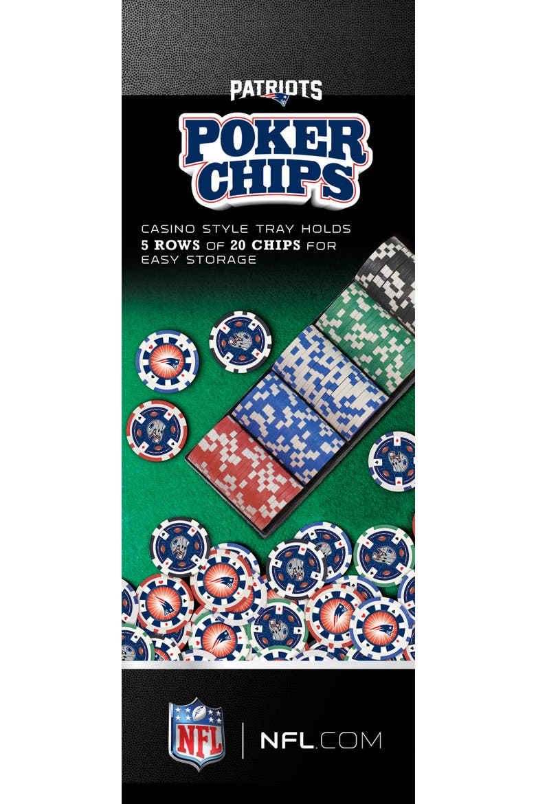 New England Patriots 100pc Poker Chips, Alternate, color, Multicolor