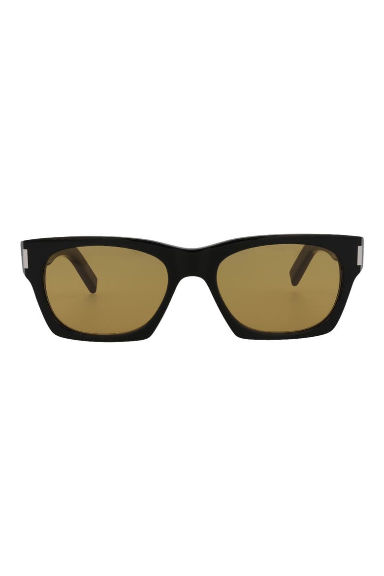 Best 54mm Square Sunglasses, Main, color, BLACK BLACK YELLOW
