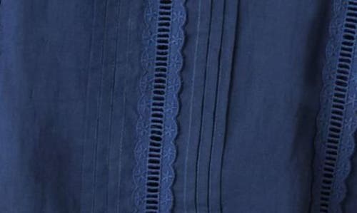 Habitual Embroidered Eyelet Cotton Button-up Top