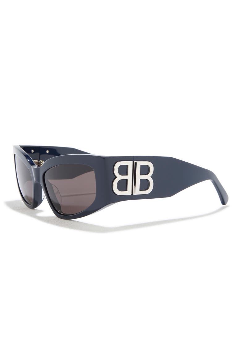 57mm Rectangular Sunglasses, Alternate, color, BLUE BLUE GREY