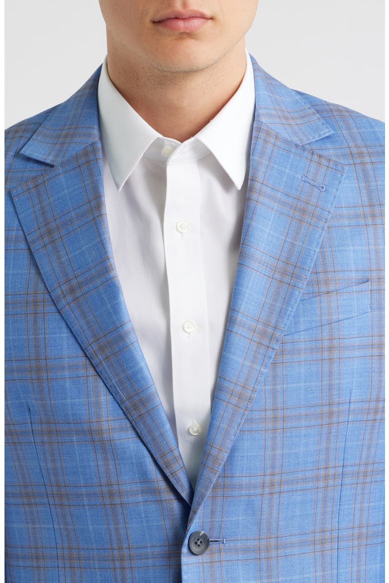 Metro Plaid Wool Sport Coat, Alternate, color, BLUE METRO PLAID