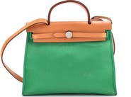 Pre-Owned Hermes Herbag Zip Leather and Toile 31