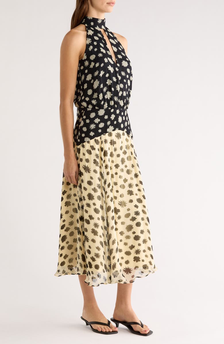 STAUD Camryn Mixed Print Colorblock Dress, Alternate, color, Ditsy Multi