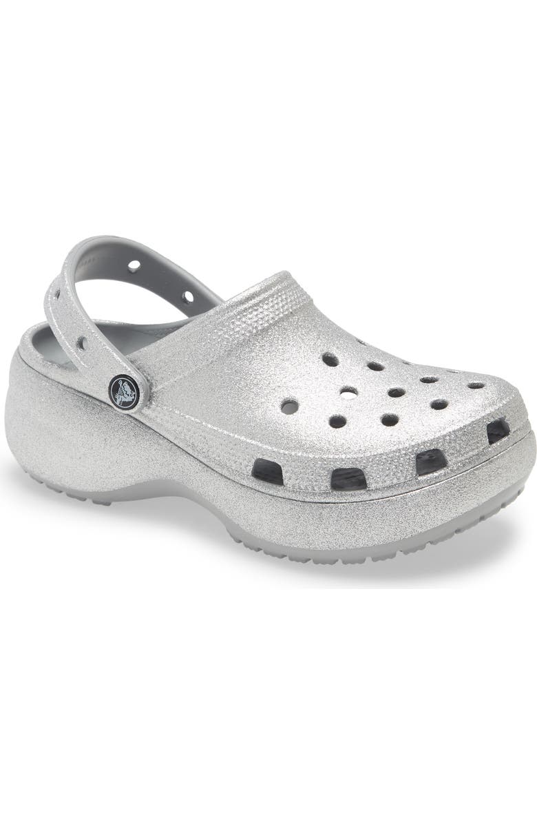 CROCS Classic Glitter Waterproof Platform Clog, Main, color,