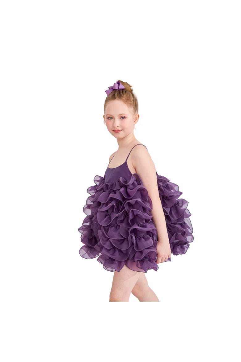 Vionara Ruffle Dress, Alternate, color, Purple
