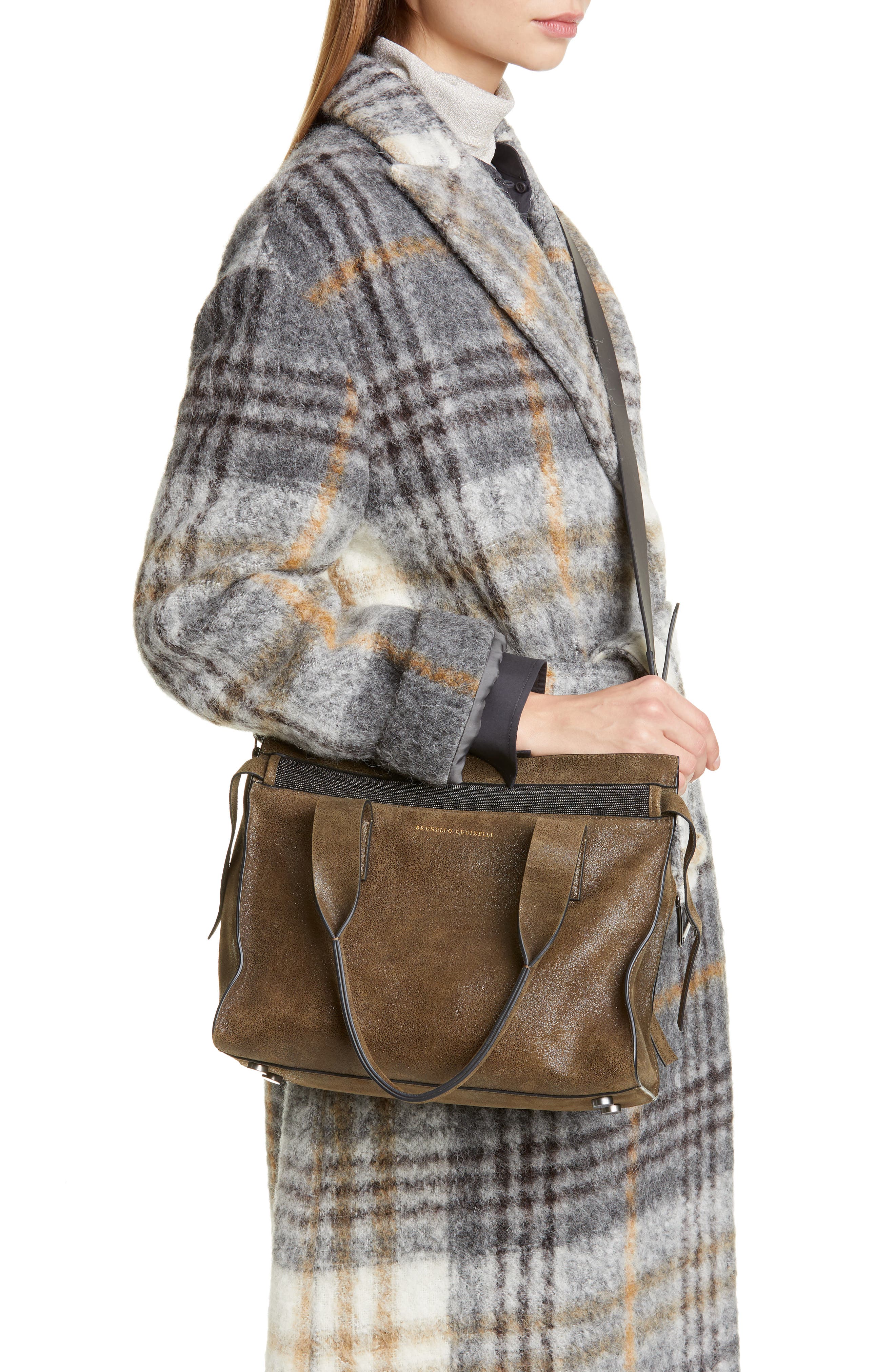 Brunello Cucinelli Monili Trip Leather Tote, Alternate, color, 