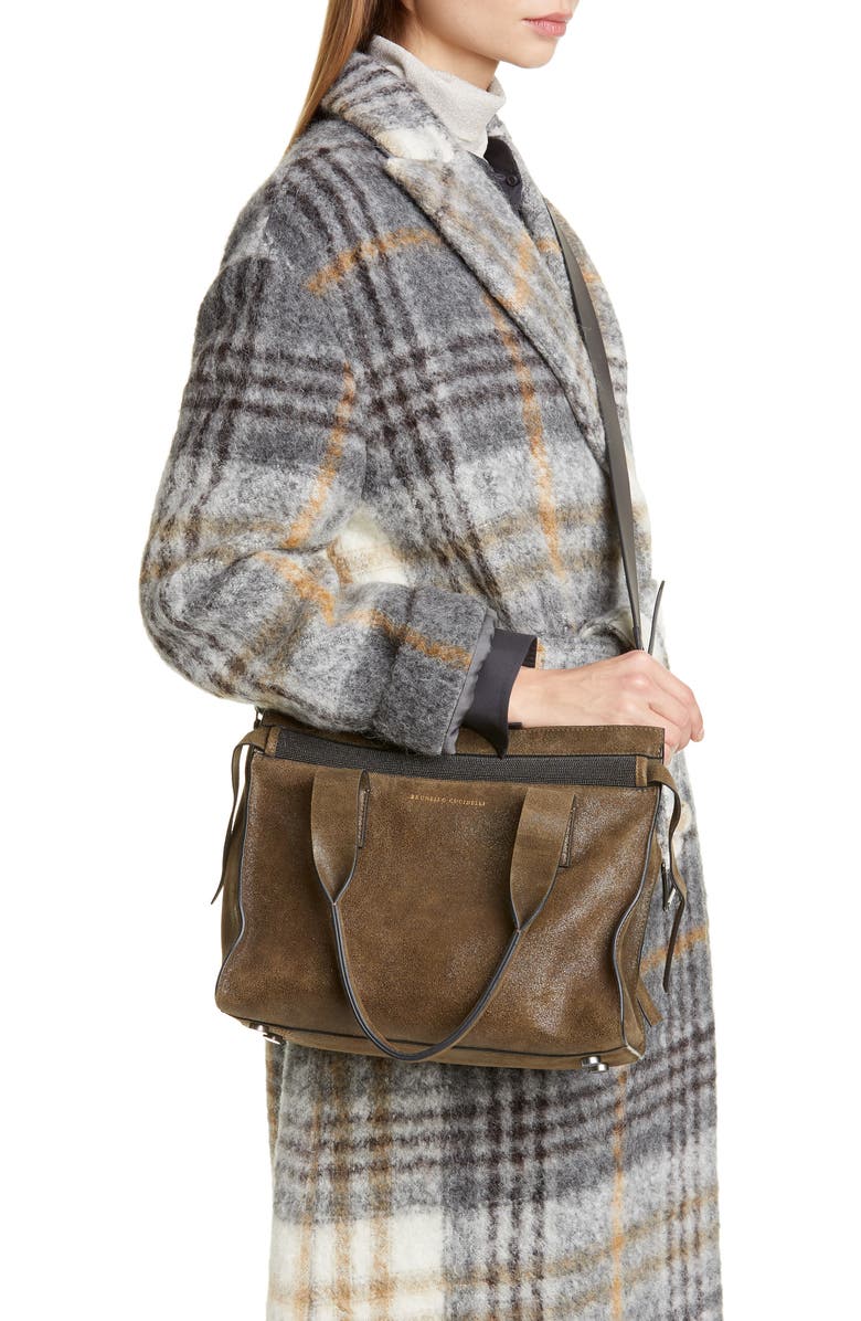 Brunello Cucinelli Monili Trip Leather Tote, Alternate, color,