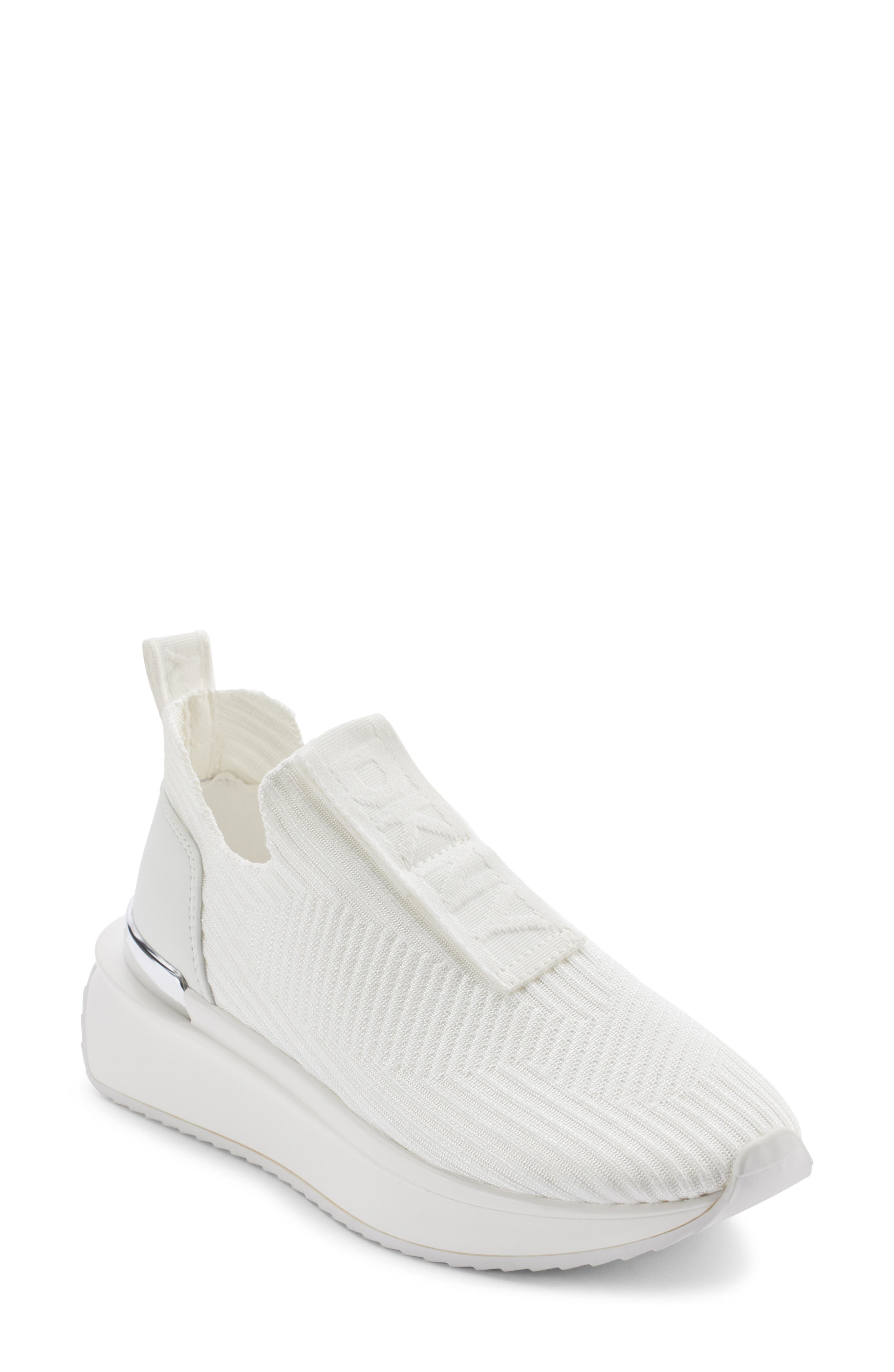 DKNY Alicia Knit Sneaker, Main, color, Bright White