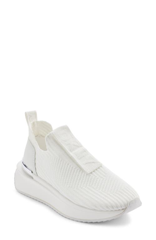DKNY Alicia Knit Sneaker in Bright White at Nordstrom, Size 9.5