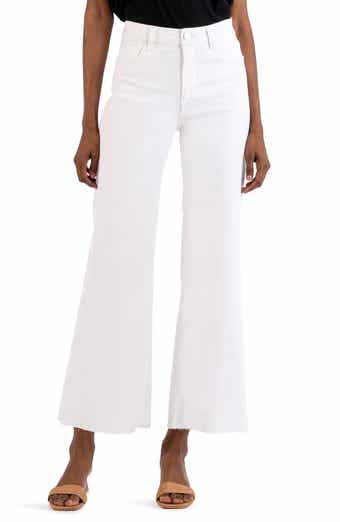 KUT from the Kloth Meg Fab Ab High Waist Raw Hem Ankle Wide Leg Jeans