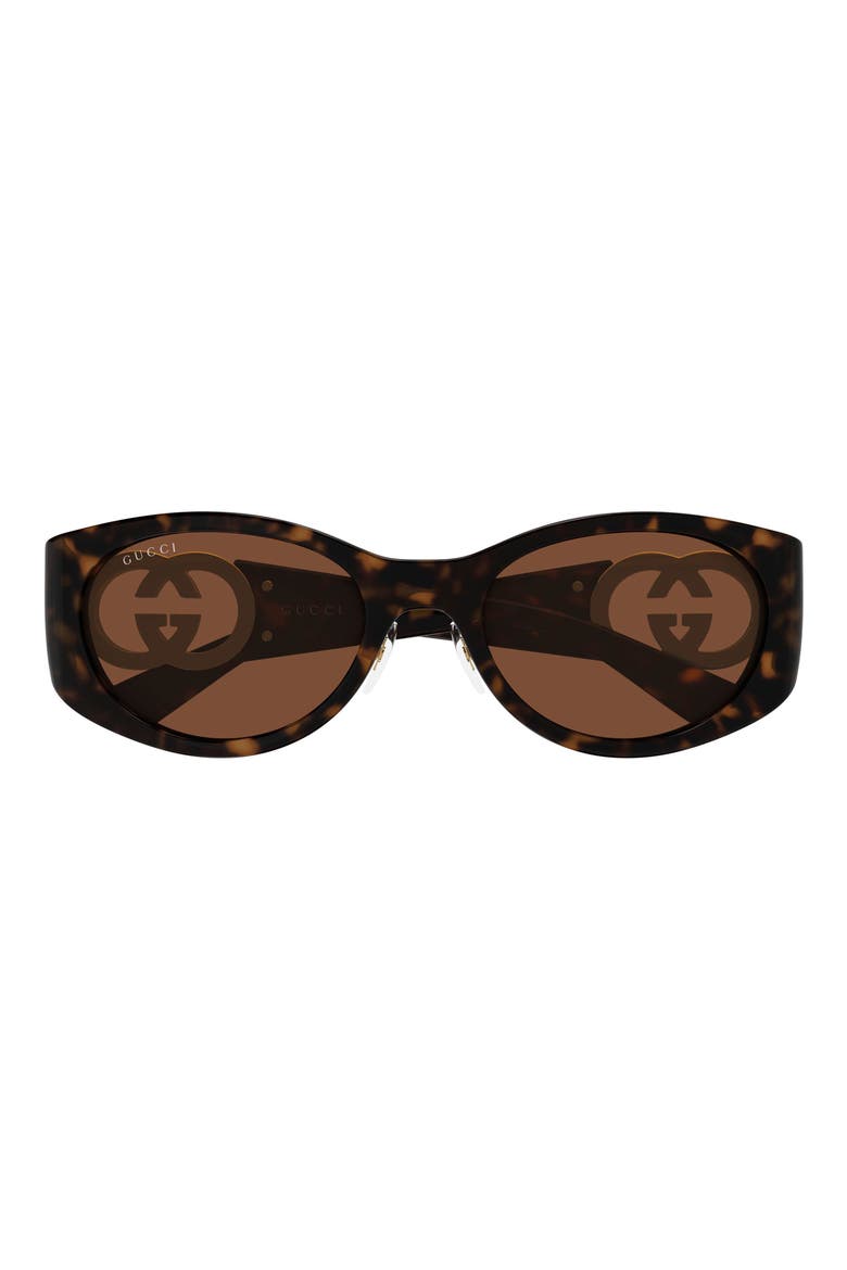 55mm Round Sunglasses, Main, color, HAVANA