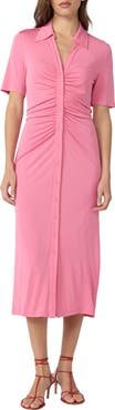 Diane von Furstenberg Zoey Short Sleeve Ruched Shirtdress